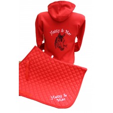 Personalised Childs Embroidered Diamante Saddle Cloth & Matching Hoodie
